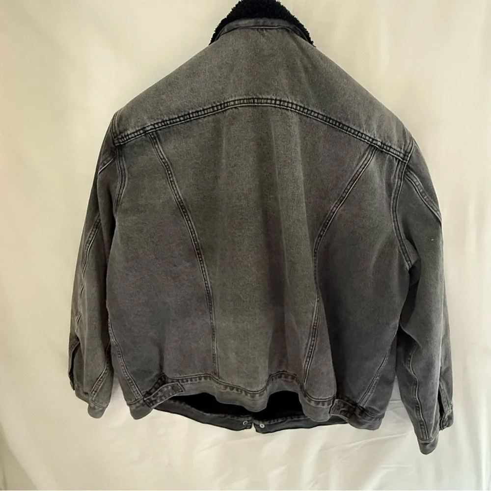 Levi's Vintage Fit Sherpa Trucker Jacket Black Stonewash Mens Size XXL